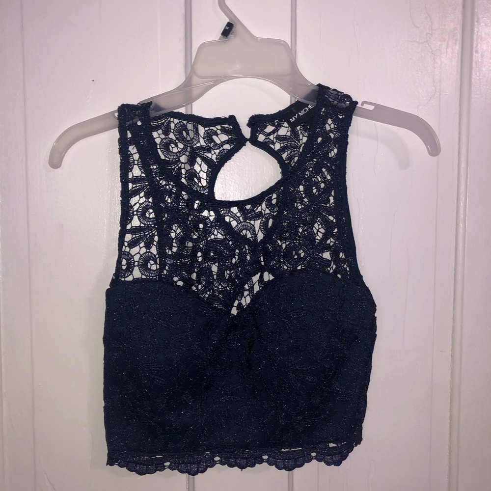 Homecoming dress navy blue two piece